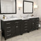 Modern Fittings Caroline Parkway 93" Double Bath Vanity with Marble Top and Square Sinks Faucets