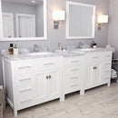 Modern Fittings Caroline Parkway 93" Double Bath Vanity with Marble Top and Square Sinks Faucets