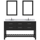 Modern Fittings Caroline Estate 60" Double Bath Vanity with Calacatta Quartz Top and Round Sinks