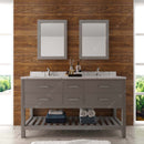 Modern Fitting Caroline Estate 60" Double Bath Vanity with Calacatta Quartz Top and Round Sinks Faucets