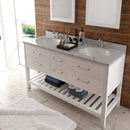 Modern Fittings Caroline Estate 60" Double Bath Vanity with Calacatta Quartz Top and Round Sinks