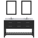 Modern Fittings Caroline Estate 60" Double Bath Vanity with Calacatta Quartz Top and Square Sinks