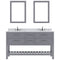 Modern Fittings Caroline Estate 60" Double Bath Vanity with Calacatta Quartz Top and Square Sinks Faucets