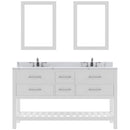 Modern Fittings Caroline Estate 60" Double Bath Vanity with Calacatta Quartz Top and Square Sinks