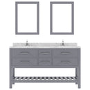 Modern Fittings Caroline Estate 60" Double Bath Vanity with Cultured Marble Quartz Top and Round Sinks