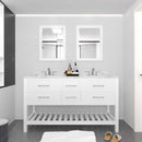 Modern Fittings Caroline Estate 60" Double Bath Vanity with Cultured Marble Quartz Top and Round Sinks