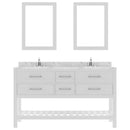 Modern Fittings Caroline Estate 60" Double Bath Vanity with Cultured Marble Quartz Top and Round Sinks