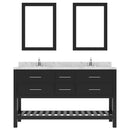 Modern Fittings Caroline Estate 60" Double Bath Vanity with Cultured Marble Quartz Top and Square Sinks