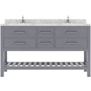 Modern Fittings Caroline Estate 60" Double Bath Vanity with Cultured Marble Quartz Top and Square Sinks