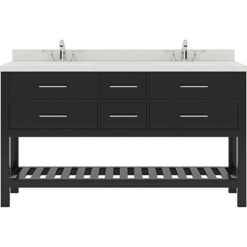 Modern Fittings Caroline Estate 60" Double Bath Vanity with Quartz Top and Round Sinks