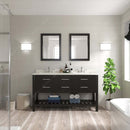 Modern Fittings Caroline Estate 60" Double Bath Vanity with Quartz Top and Round Sinks