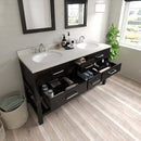 Modern Fittings Caroline Estate 60" Double Bath Vanity with Quartz Top and Round Sinks