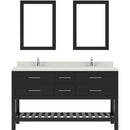 Modern Fittings Caroline Estate 60" Double Bath Vanity with Quartz Top and Round Sinks Faucets