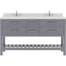 Modern Fittings Caroline Estate 60" Double Bath Vanity with Quartz Top and Round Sinks