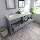 Modern Fittings Caroline Estate 60" Double Bath Vanity with Quartz Top and Round Sinks Faucets