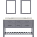 Modern Fittings Caroline Estate 60" Double Bath Vanity with Quartz Top and Round Sinks