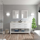 Modern Fittings Caroline Estate 60" Double Bath Vanity with Quartz Top and Round Sinks Faucets