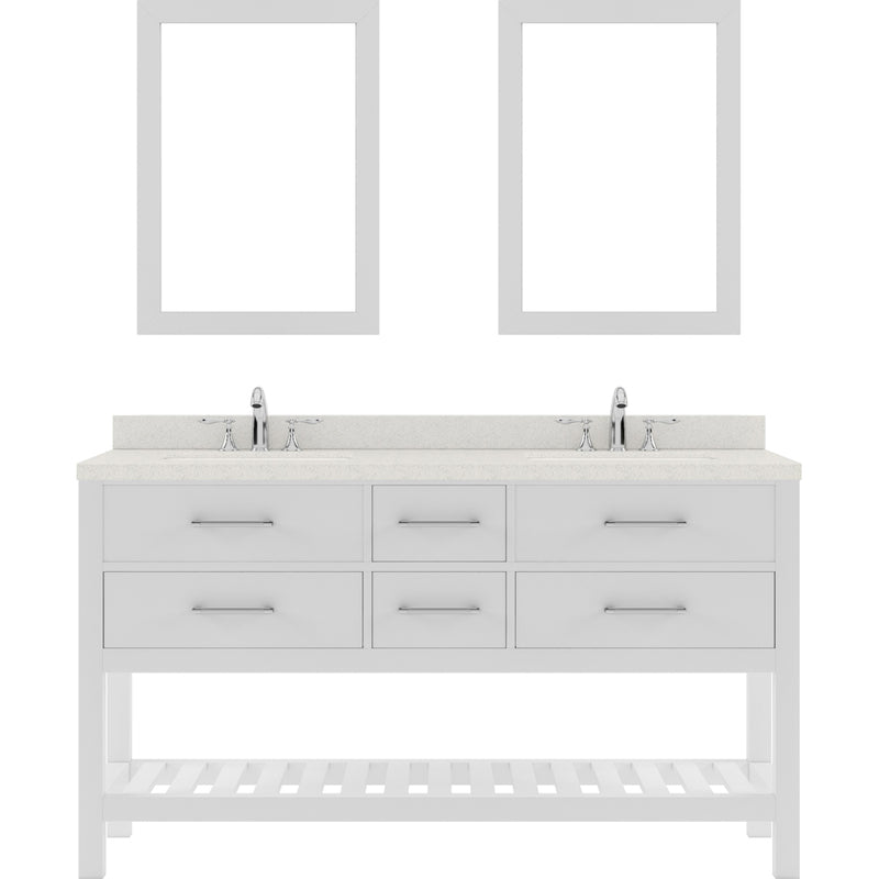 Modern Fittings Caroline Estate 60" Double Bath Vanity with Quartz Top and Round Sinks Faucets