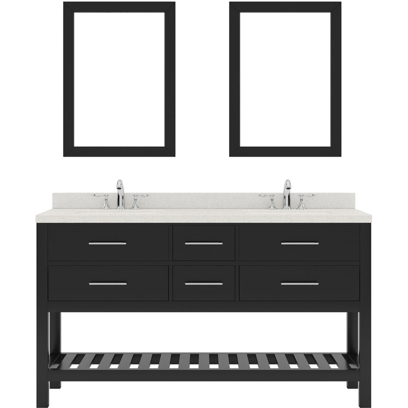 Modern Fittings Caroline Estate 60" Double Bath Vanity with Quartz Top and Square Sinks