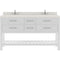 Modern Fittings Caroline Estate 60" Double Bath Vanity with Quartz Top and Square Sinks