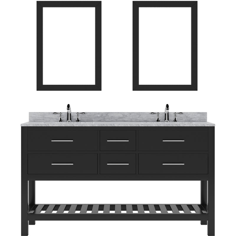 Modern Fittings Caroline Estate 60" Double Bath Vanity with Marble Top and Round Sinks