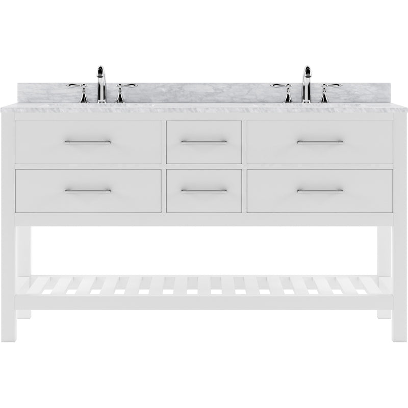 Modern Fittings Caroline Estate 60" Double Bath Vanity with Marble Top and Round Sinks