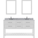 Modern Fittings Caroline Estate 60" Double Bath Vanity with Marble Top and Round Sinks