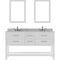 Modern Fittings Caroline Estate 60" Double Bath Vanity with Marble Top and Round Sinks Faucets