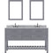 Modern Fittings Caroline Estate 60" Double Bath Vanity with Marble Top and Square Sinks