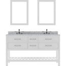 Modern Fittings Caroline Estate 60" Double Bath Vanity with Marble Top and Square Sinks Faucets