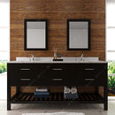 Modern Fittings Caroline Estate 72" Double Bath Vanity with Calacatta Quartz Top and Round Sinks Faucets