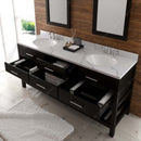 Modern Fittings Caroline Estate 72" Double Bath Vanity with Calacatta Quartz Top and Round Sinks