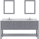 Modern Fittings Caroline Estate 72" Double Bath Vanity with Calacatta Quartz Top and Round Sinks Faucets