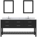 Modern Fittings Caroline Estate 72" Double Bath Vanity with Calacatta Quartz Top and Square Sinks Faucets