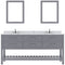 Modern Fittings Caroline Estate 72" Double Bath Vanity with Calacatta Quartz Top and Square Sinks Faucets