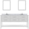 Modern Fittings Caroline Estate 72" Double Bath Vanity with Calacatta Quartz Top and Square Sinks Faucets