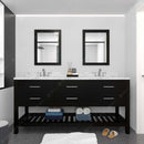 Modern Fittings Caroline Estate 72" Double Bath Vanity with Cultured Marble Quartz Top and Round Sinks