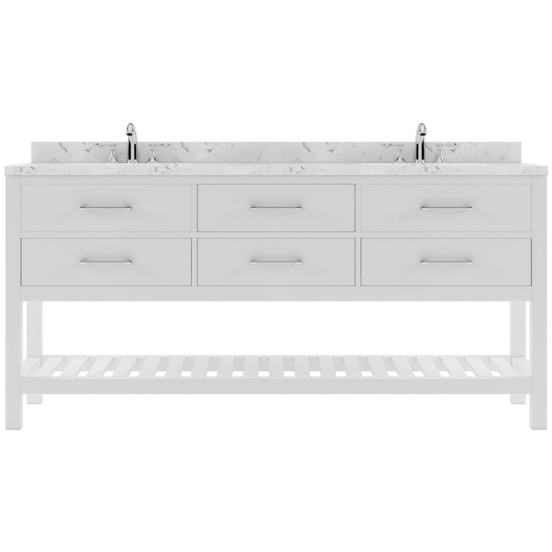 Modern Fittings Caroline Estate 72" Double Bath Vanity with Cultured Marble Quartz Top and Round Sinks