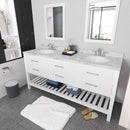 Modern Fittings Caroline Estate 72" Double Bath Vanity with Cultured Marble Quartz Top and Round Sinks