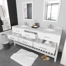 Modern Fittings Caroline Estate 72" Double Bath Vanity with Cultured Marble Quartz Top and Round Sinks