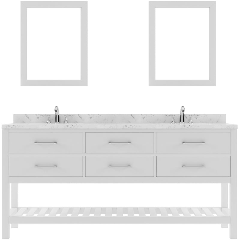 Modern Fittings Caroline Estate 72" Double Bath Vanity with Cultured Marble Quartz Top and Round Sinks