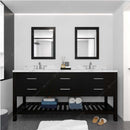 Modern Fittings Caroline Estate 72" Double Bath Vanity with Cultured Marble Quartz Top and Square Sinks Faucets