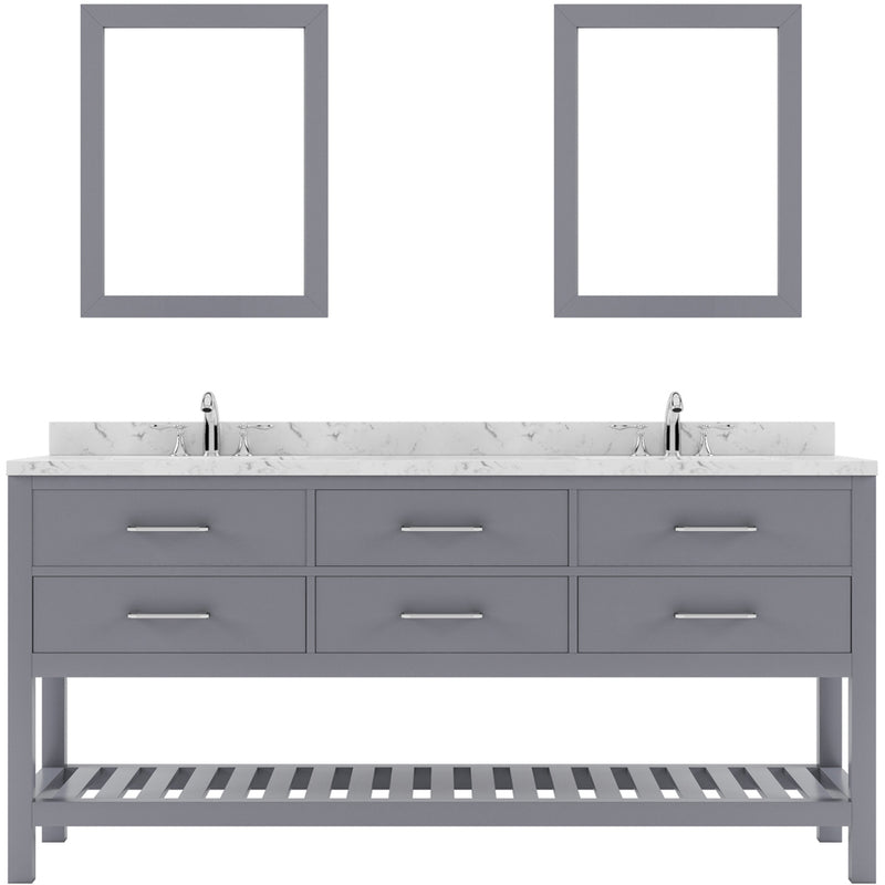 Modern Fittings Caroline Estate 72" Double Bath Vanity with Cultured Marble Quartz Top and Square Sinks