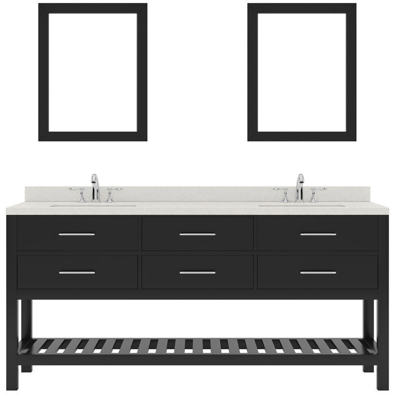 Modern Fittings Caroline Estate 72" Double Bath Vanity with Quartz Top and Round Sinks Faucets