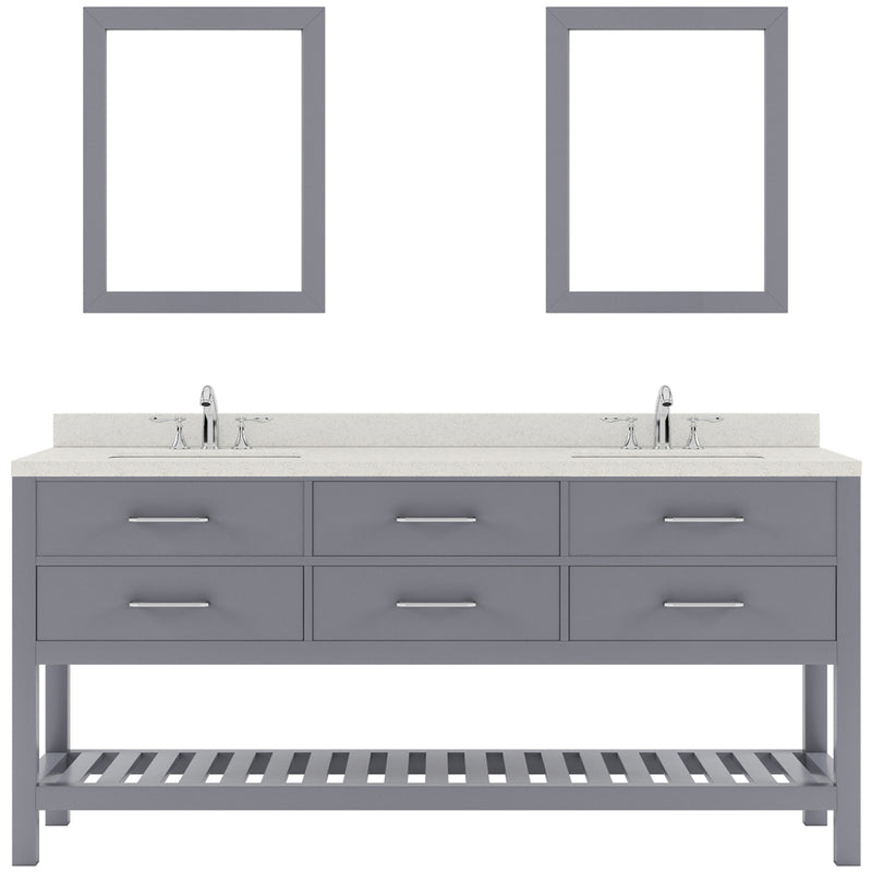 Modern Fittings Caroline Estate 72" Double Bath Vanity with Quartz Top and Round Sinks