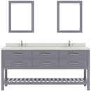 Modern Fittings Caroline Estate 72" Double Bath Vanity with Quartz Top and Round Sinks Faucets