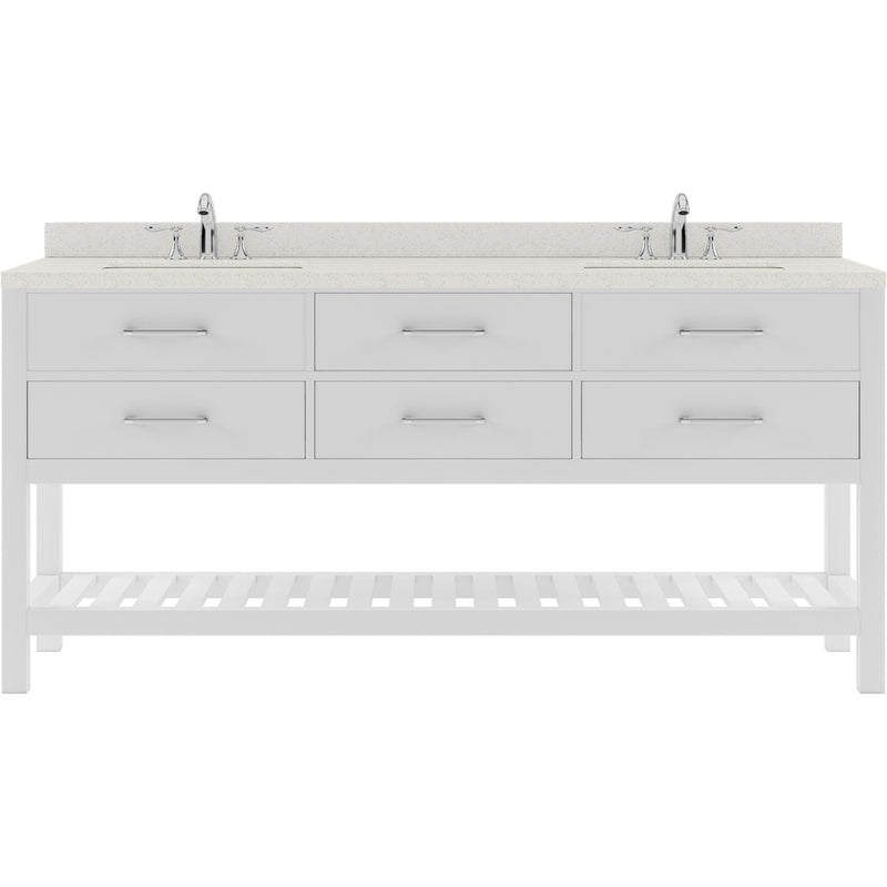 Modern Fittings Caroline Estate 72" Double Bath Vanity with Quartz Top and Round Sinks