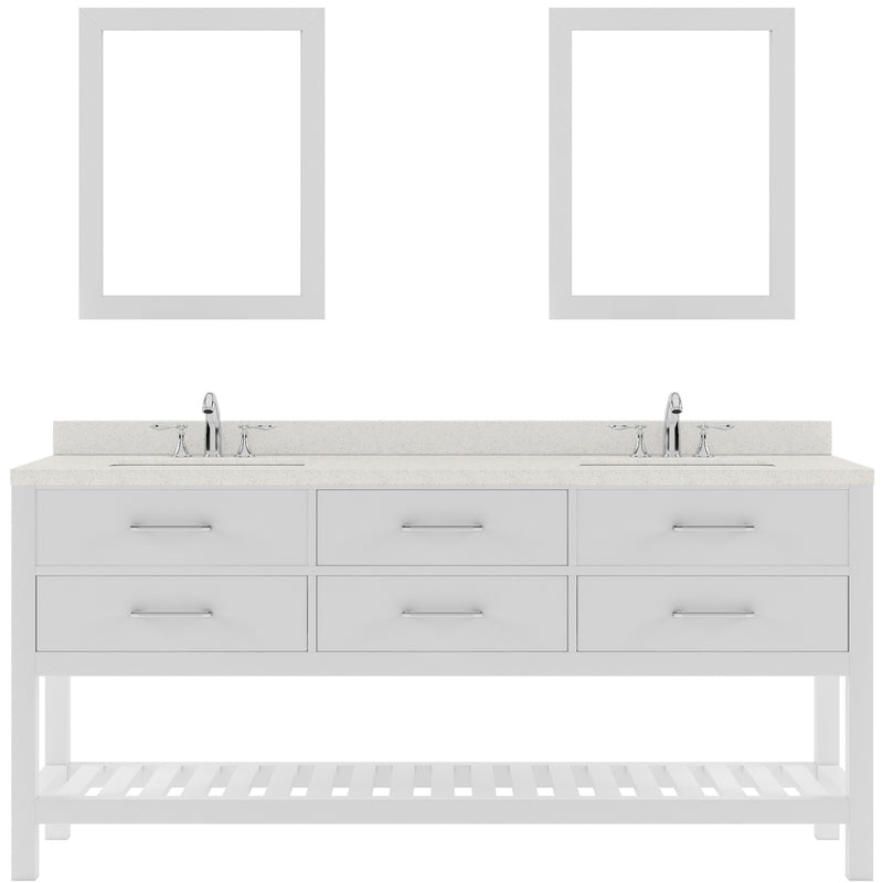 Modern Fittings Caroline Estate 72" Double Bath Vanity with Quartz Top and Round Sinks Faucets