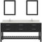 Modern Fittings Caroline Estate 72" Double Bath Vanity with Quartz Top and Square Sinks