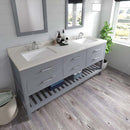 Modern Fittings Caroline Estate 72" Double Bath Vanity with Quartz Top and Square Sinks